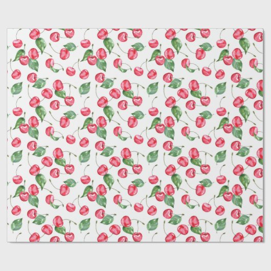 Cherry Watercolor-Muster Geschenkpapier (Flach)