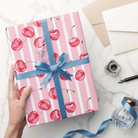 Cherry Watercolor-Muster Geschenkpapier (Schenken)