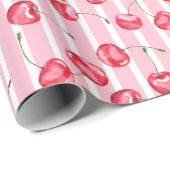 Cherry Watercolor-Muster Geschenkpapier (Rolleneckpunkt)
