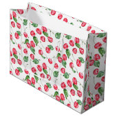 Cherry Watercolor-Muster Große Geschenktüte (Vorderseite Schrägansicht)