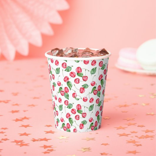 Cherry Watercolor-Muster Pappbecher (Insitu)