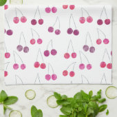 Cherry Watercolor Muster Pink Geschirrtuch (Gefaltet)