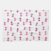 Cherry Watercolor Muster Pink Geschirrtuch (Horizontal)