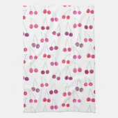 Cherry Watercolor Muster Pink Geschirrtuch (Vertikal)
