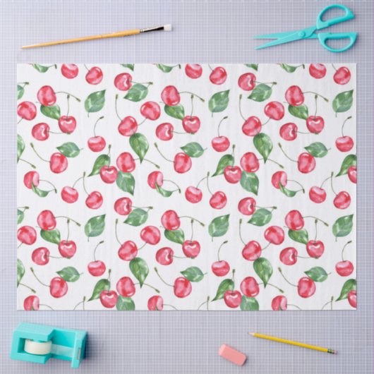 Cherry Watercolor-Muster Seidenpapier (Basteln)