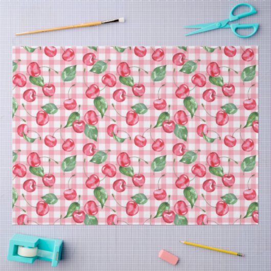 Cherry Watercolor-Muster Seidenpapier (Basteln)