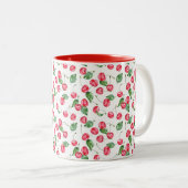 Cherry Watercolor-Muster Zweifarbige Tasse (VorderseiteRechts)
