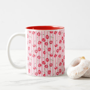 Cherry Watercolor-Muster Zweifarbige Tasse