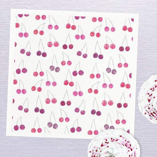 Cherry Watercolor Party Serviette