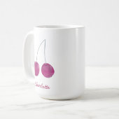 Cherry Watercolor Personalisiert Kaffeetasse (Vorderseite Links)