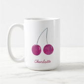 Cherry Watercolor Personalisiert Kaffeetasse (Links)