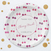 Cherry Watercolor Personalisiert Pappteller