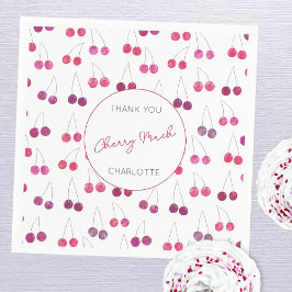 Cherry Watercolor Vielen Dank Personalisiert Serviette