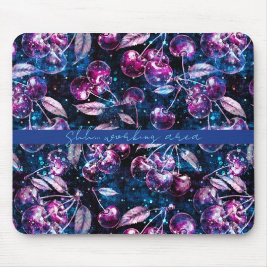 Cherry Weltraum Reise bearbeitbare Personalisierun Mousepad (Vorne)