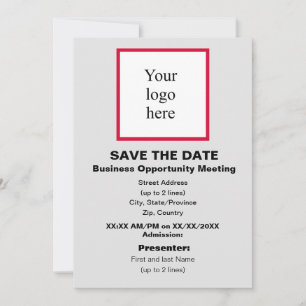 Cherry/Wht./Lt. Grauer Bus. Opp. Mtg. Logo Save The Date