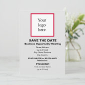 Cherry/Wht./Lt. Grey Bus. Opp. Mtg. Logo Save The Date (Stehend Vorderseite)