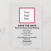 Cherry/Wht./Lt. Grey Bus. Opp. Mtg. Logo Save The Date (Vorne/Hinten)