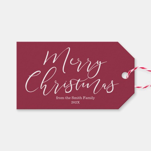 Cherry Wine Christmas | Angepasst Geschenkanhänger (Vorderseite (Horizontal))