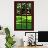 Cherry Wood Picture Backyard View Poster (Heimbüro)