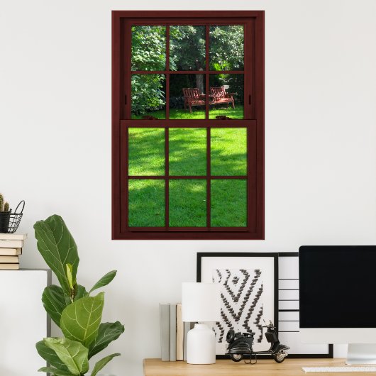 Cherry Wood Picture Backyard View Poster (Heimbüro)