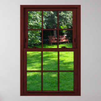 Cherry Wood Picture Backyard View Poster