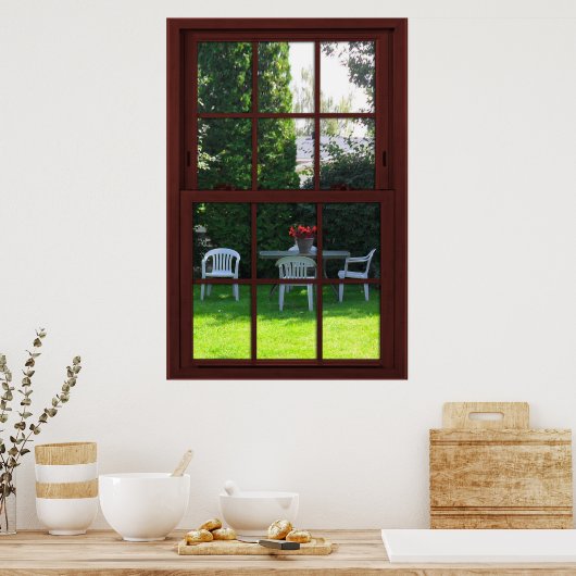 Cherry Wood Picture Backyard View Poster (Küche)
