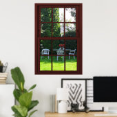 Cherry Wood Picture Backyard View Poster (Heimbüro)