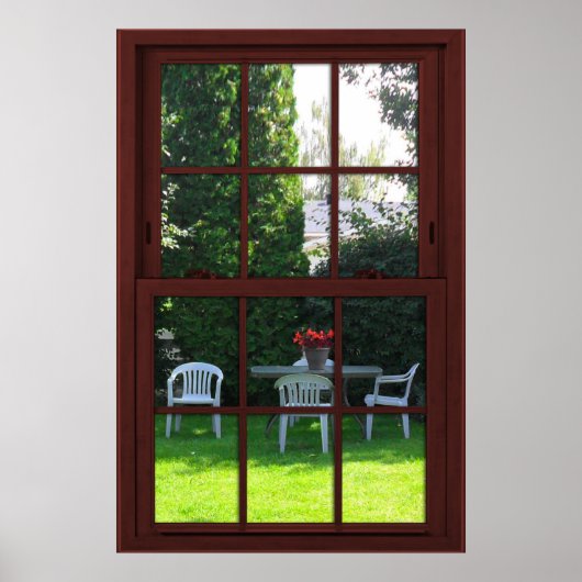 Cherry Wood Picture Backyard View Poster (Vorne)