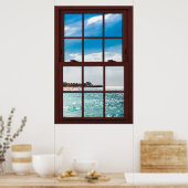 Cherry Wood Picture Karibohnenansicht Poster (Küche)