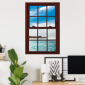 Cherry Wood Picture Karibohnenansicht Poster (Heimbüro)