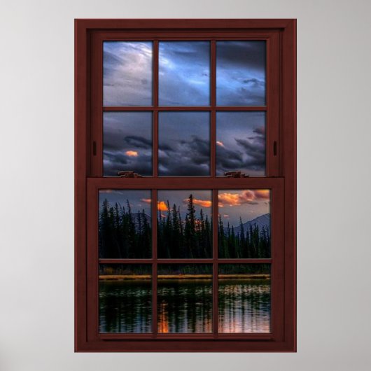 Cherry Wood Picture Window Landschaft Ansicht 1 vo Poster (Vorne)