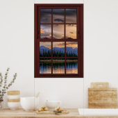 Cherry Wood Picture Window Landschaft Ansicht 2 vo Poster (Küche)