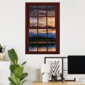 Cherry Wood Picture Window Landschaft Ansicht 2 vo Poster (Heimbüro)