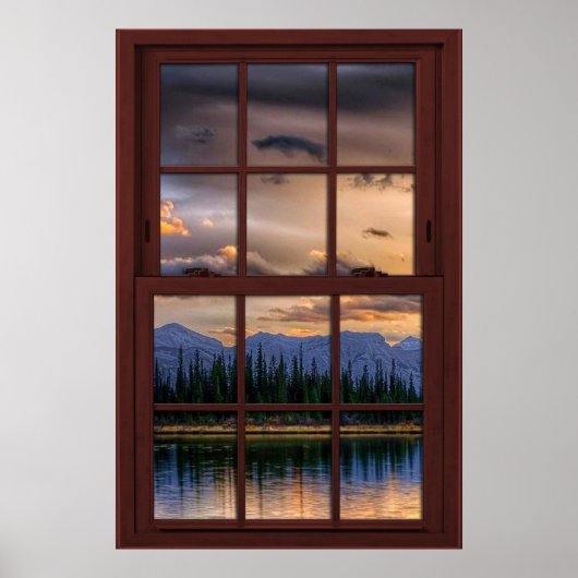 Cherry Wood Picture Window Landschaft Ansicht 2 vo Poster (Vorne)