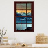 Cherry Wood Picture Window Mountain View 1 von 3 Poster (Küche)