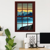 Cherry Wood Picture Window Mountain View 2 von 3 Poster (Heimbüro)