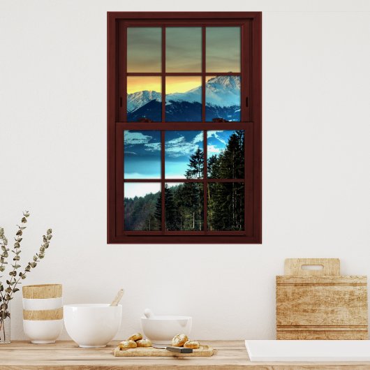 Cherry Wood Picture Window Mountain View 3 von 3 Poster (Küche)