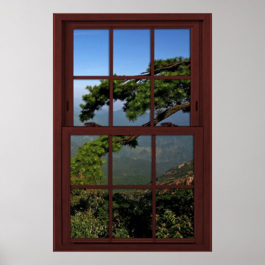 Cherry Wood Picture Window Scenery - Illusion Poster (Vorne)