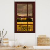 Cherry Wood Picture Window Scenery - Stormy Sky Poster (Küche)