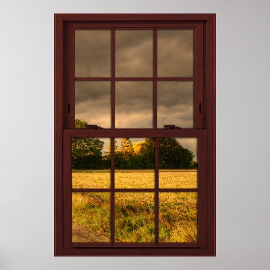 Cherry Wood Picture Window Scenery - Stormy Sky Poster (Vorne)