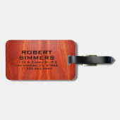 Cherry wood texture custom monoram. gepäckanhänger (Rückseite horizontal)