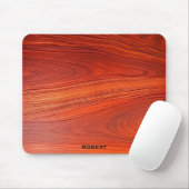 Cherry wood texture custom monoram. mousepad (Mit Mouse)