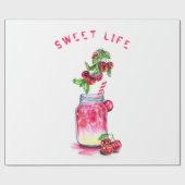 Cherry Wrapping Paper Juice Fresh Cool Drink Geschenkpapier (Flach)