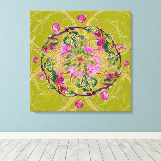 Cherry Wreath Leinwanddruck (Insitu (Holzboden))