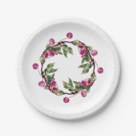 Cherry Wreath von Linandara Plate Pappteller