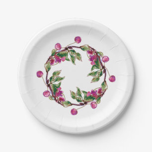 Cherry Wreath von Linandara Plate Pappteller