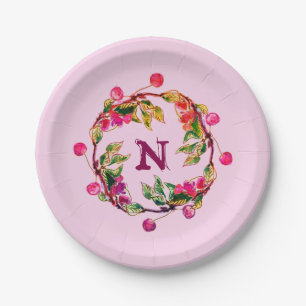 Cherry Wreath von Linandara Plate Pappteller