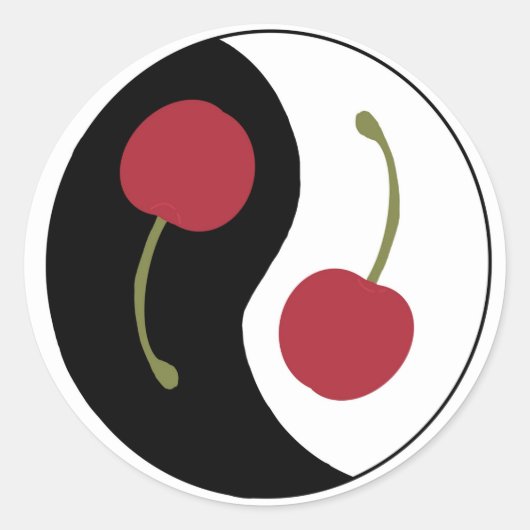 Cherry Ying Yang Aufkleber (Vorderseite)