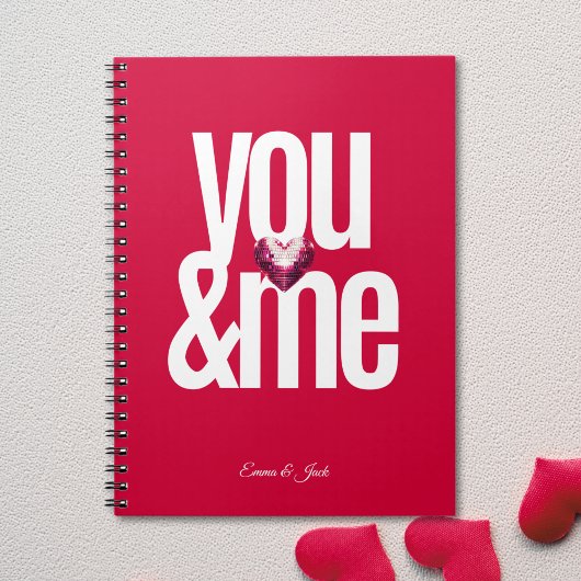 Cherry You & Me Personalisiert Pink Valentinstag Notizblock