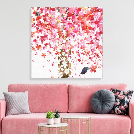 Cherrytreebird Leinwand (Insitu (Wohnzimmer))